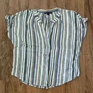 Zac & Rachel Striped Linen Blend Top